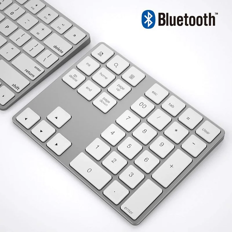 Bluetooth Numeric Keypad Aluminum Slim - Mini Ultra Thin Bluetooth Number Pad