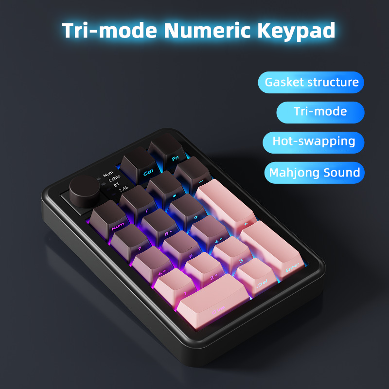 Mechanical Numpad Hot Swap Rgb Wireless - Tri-mode Numeric Keypad Rechargeable Gasket Structure