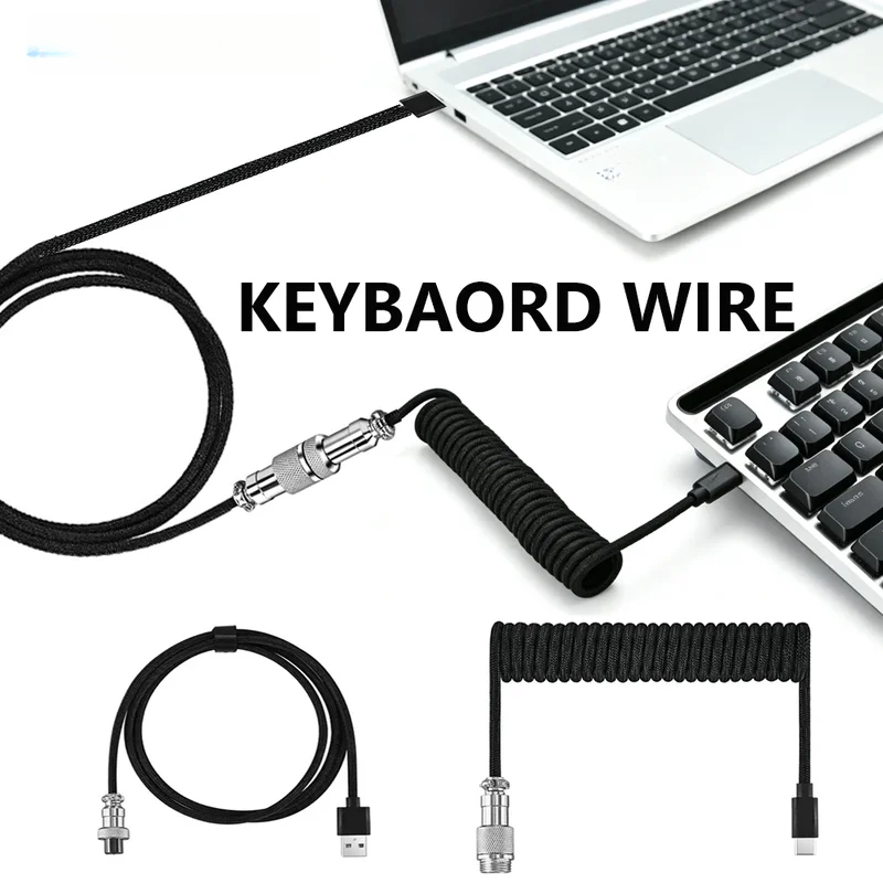 Type C Detachable Cable Coiled Keyboard - Type C Mechanical Keyboard Coiled Cable