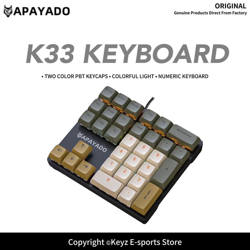 Pbt Keycaps For Numeric Keypad Numpad - K33 33-Key Mechanical Numeric Keypad Wired