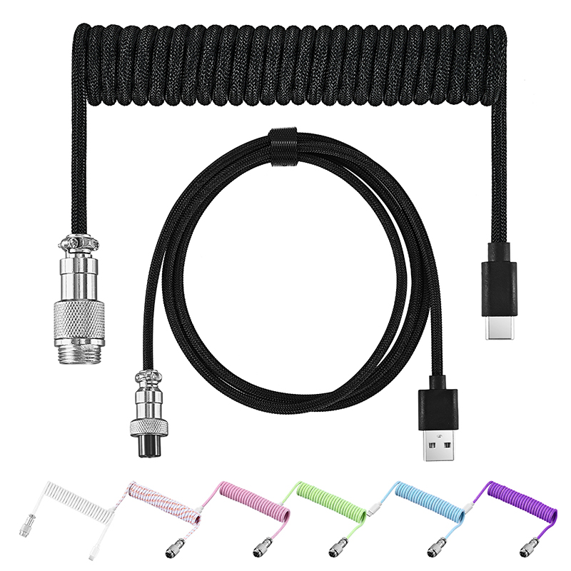 Type C Detachable Cable Coiled Keyboard - Coiled Mechanical Keyboard Cable Type-C to