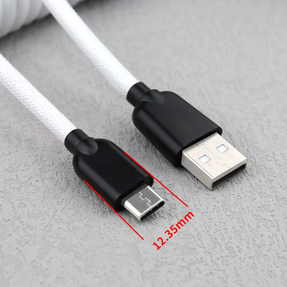 【 LANO 】White USB to Type-C Co - đánh giá và giá Type C Detachable Cable Coiled Keyboard