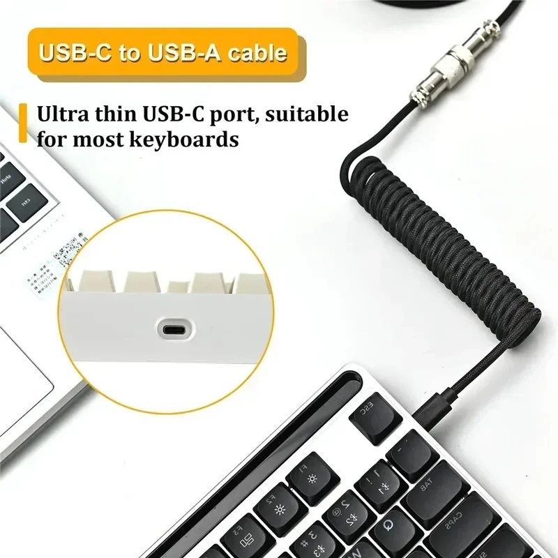 Type C Mechanical Keyboard Coi - đánh giá và giá Type C Detachable Cable Coiled Keyboard