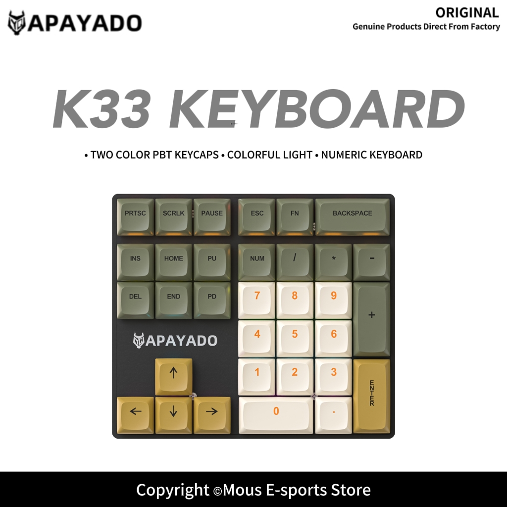 K33 Mechanical Numeric Keypad  - đánh giá và giá Pbt Keycaps For Numeric Keypad Numpad