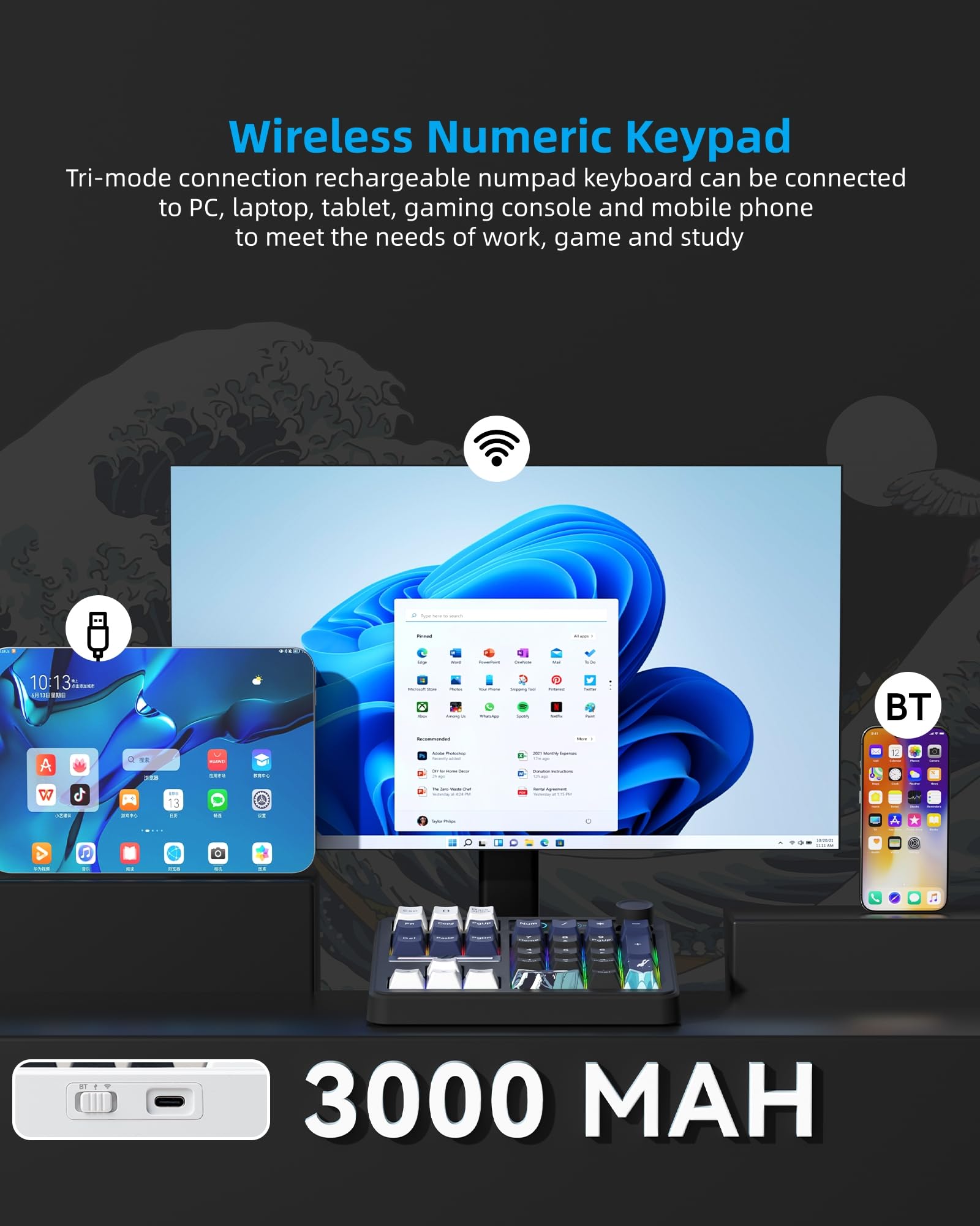 Womier SK30 Mini Mechanical Nu - đánh giá và giá Mechanical Numpad Hot Swap Rgb Wireless