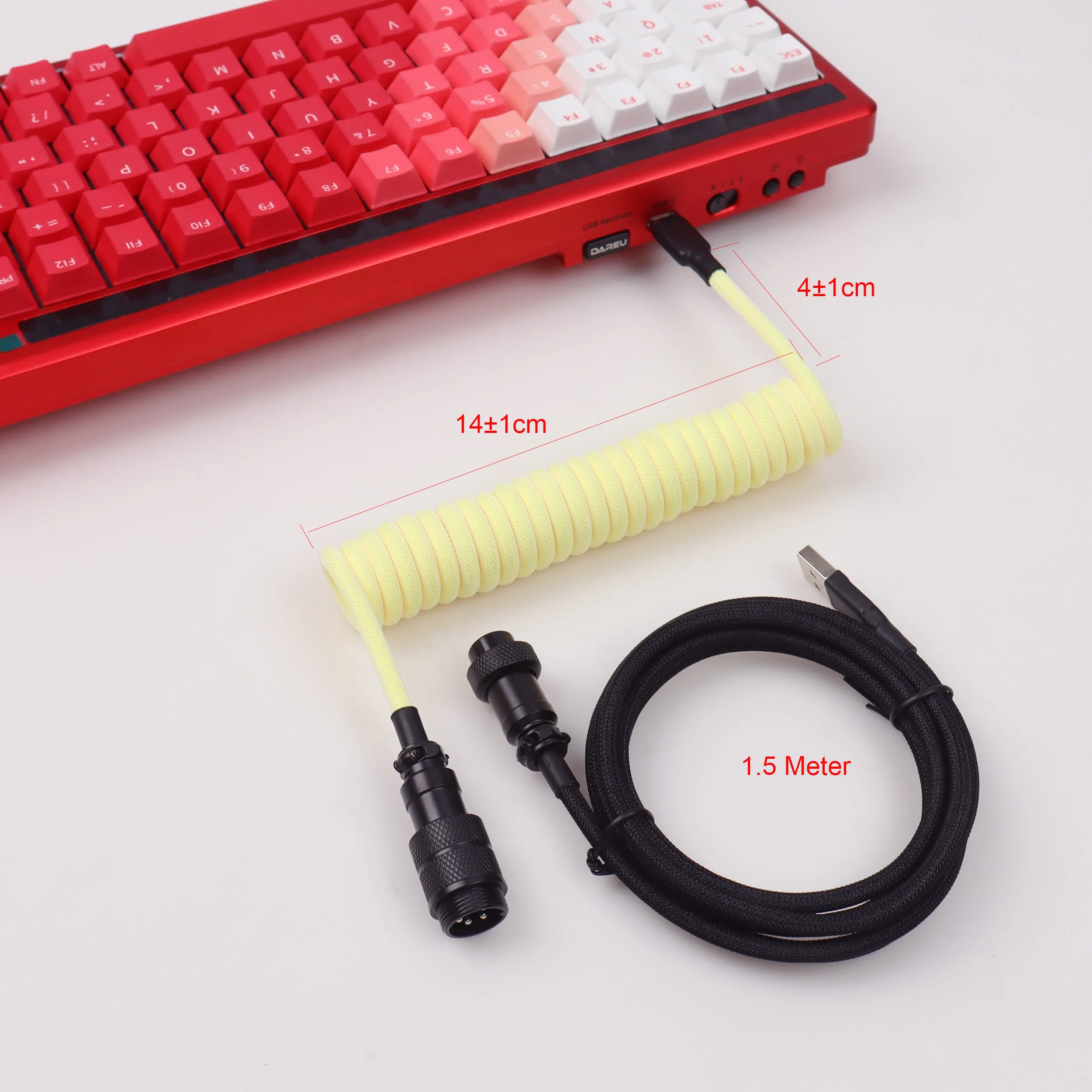 USB A to Type C for Mechanical - đánh giá và giá Type C Detachable Cable Coiled Keyboard