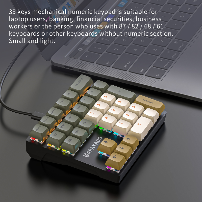 K33 33-Key Mechanical Numeric  - đánh giá và giá Pbt Keycaps For Numeric Keypad Numpad