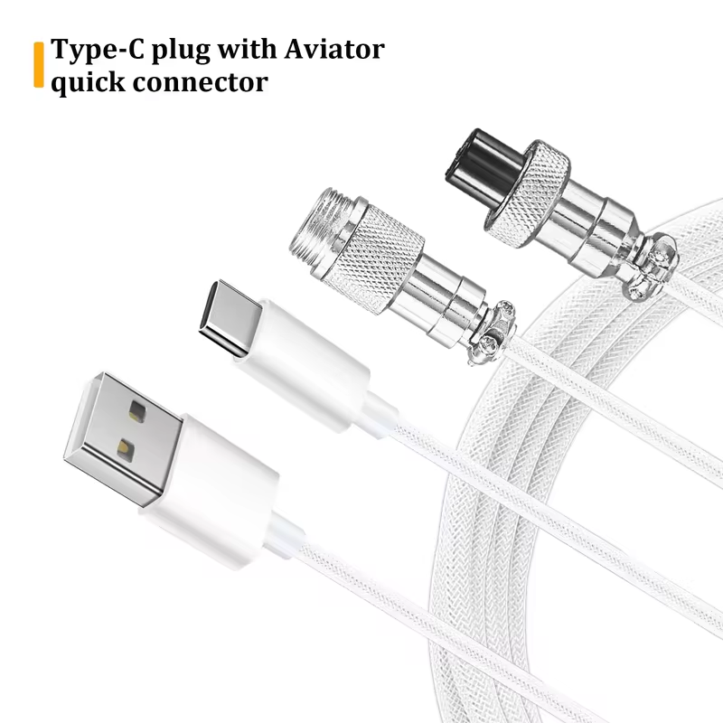 USB Type C Coiled Aviator Cabl - đánh giá và giá Type C Detachable Cable Coiled Keyboard