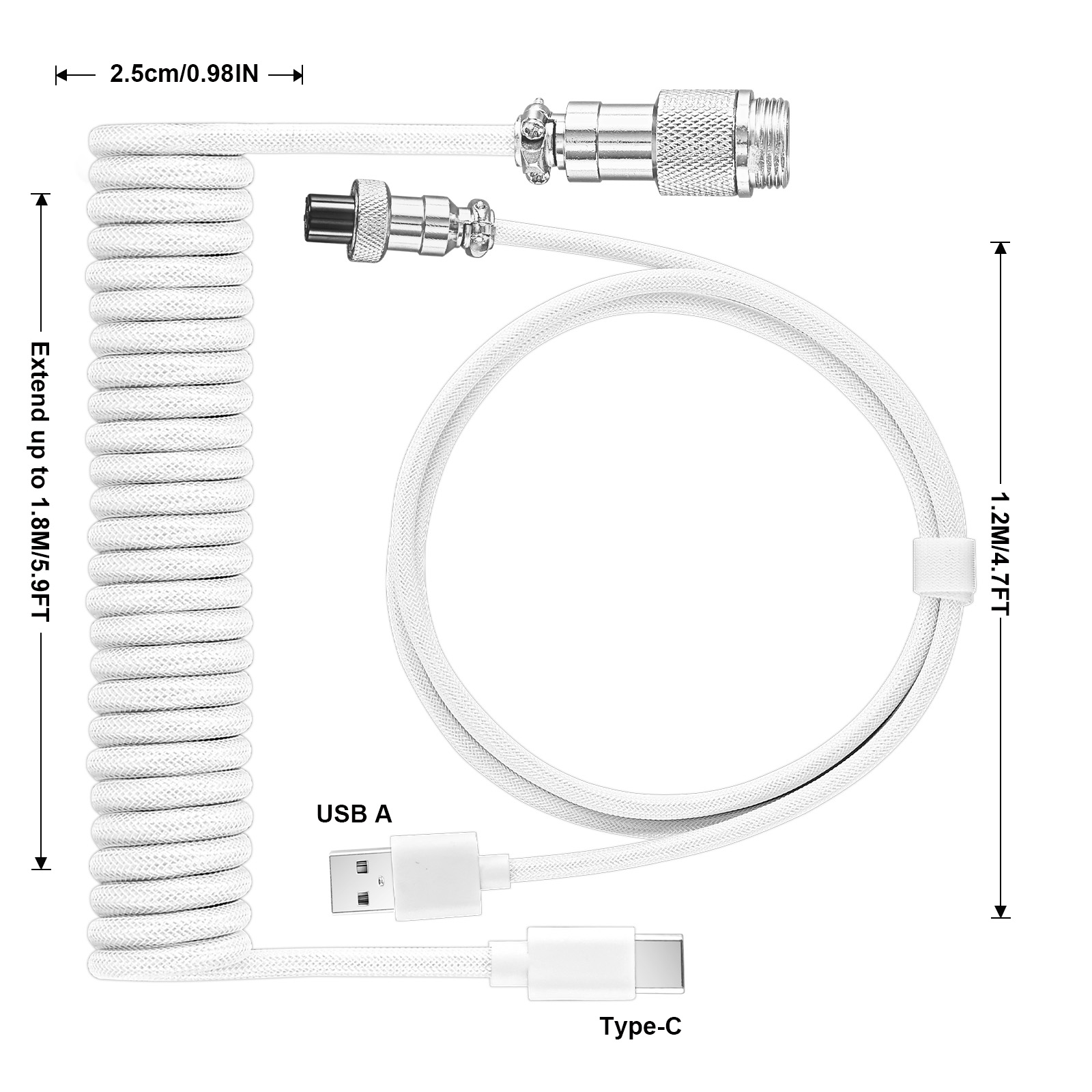 Coiled Keyboard Cable Type C T - đánh giá và giá Type C Detachable Cable Coiled Keyboard