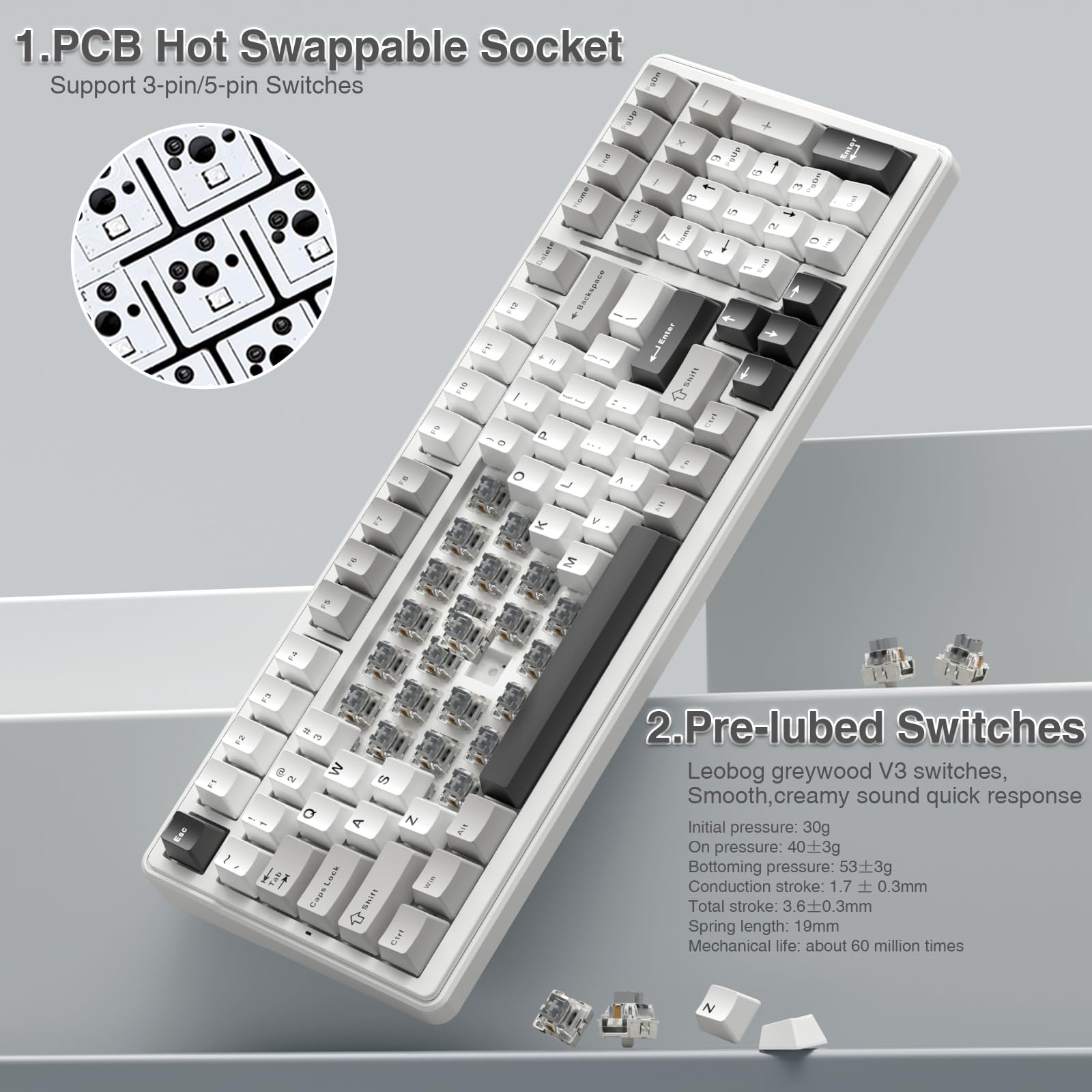 AULA F99 Pro Silent Wireless M - đánh giá và giá Mechanical Numpad Hot Swap Rgb Wireless