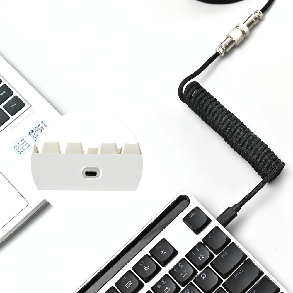 Coiled Aviator Cable For Mecha - đánh giá và giá Type C Detachable Cable Coiled Keyboard